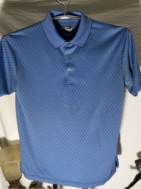 Hogan Men's Blue Diamond-Pattern Polo